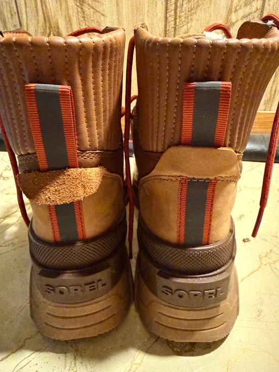 Sorel Tan Brown Cream Sherpa Lace-Up Ankle Boots - Picture 3 of 6